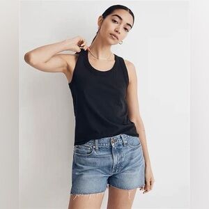 NWT MADEWELL Black Cotton Scoopneck Tank Top Sz Medium